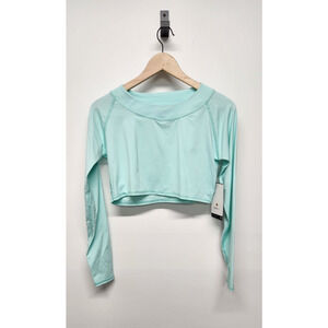 BloqUV Women's UPF 50+ Sun Protection Active Crop Top, Size Med, In Mint Color